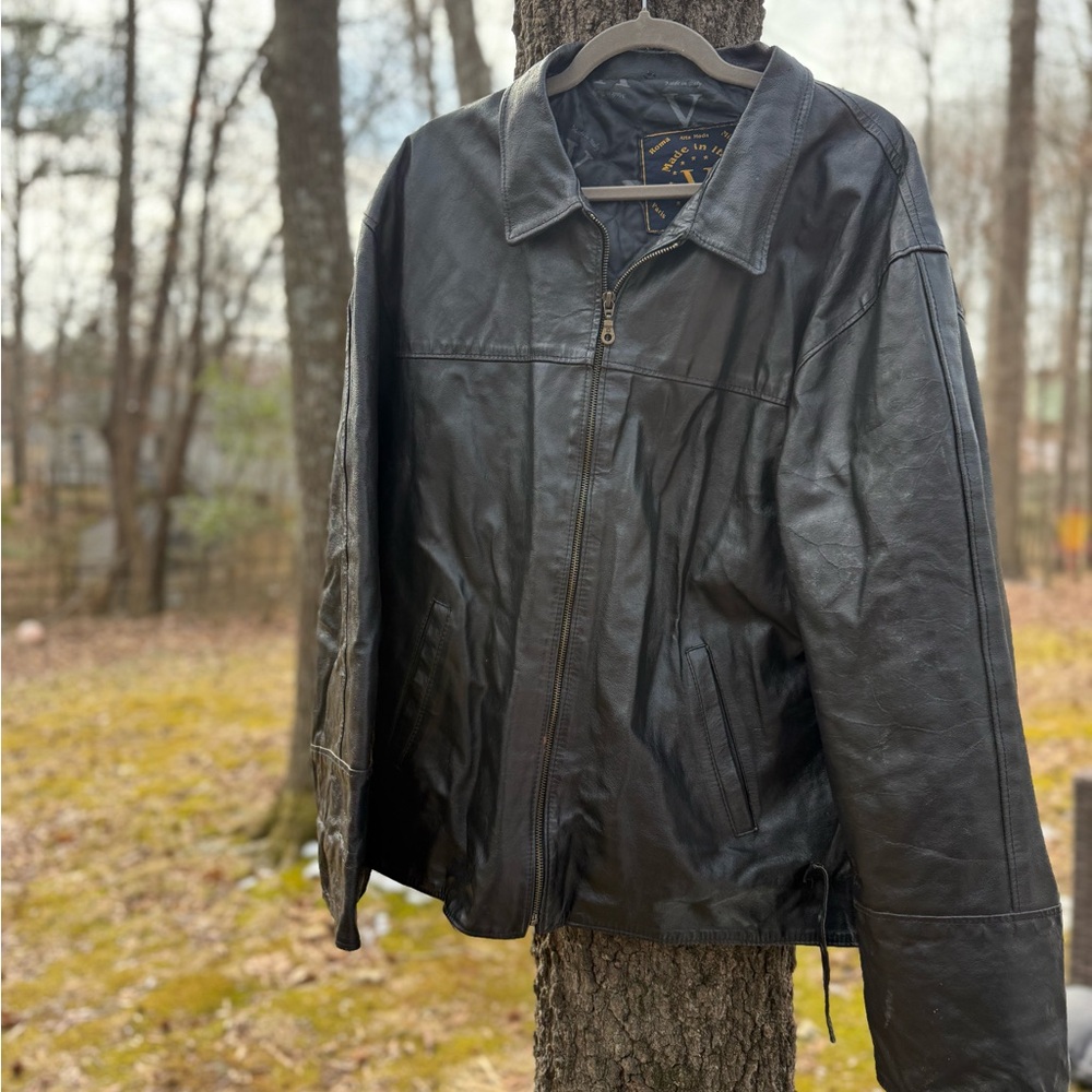 Vintage Alta Moda Black Leather Jacket Made in Italy